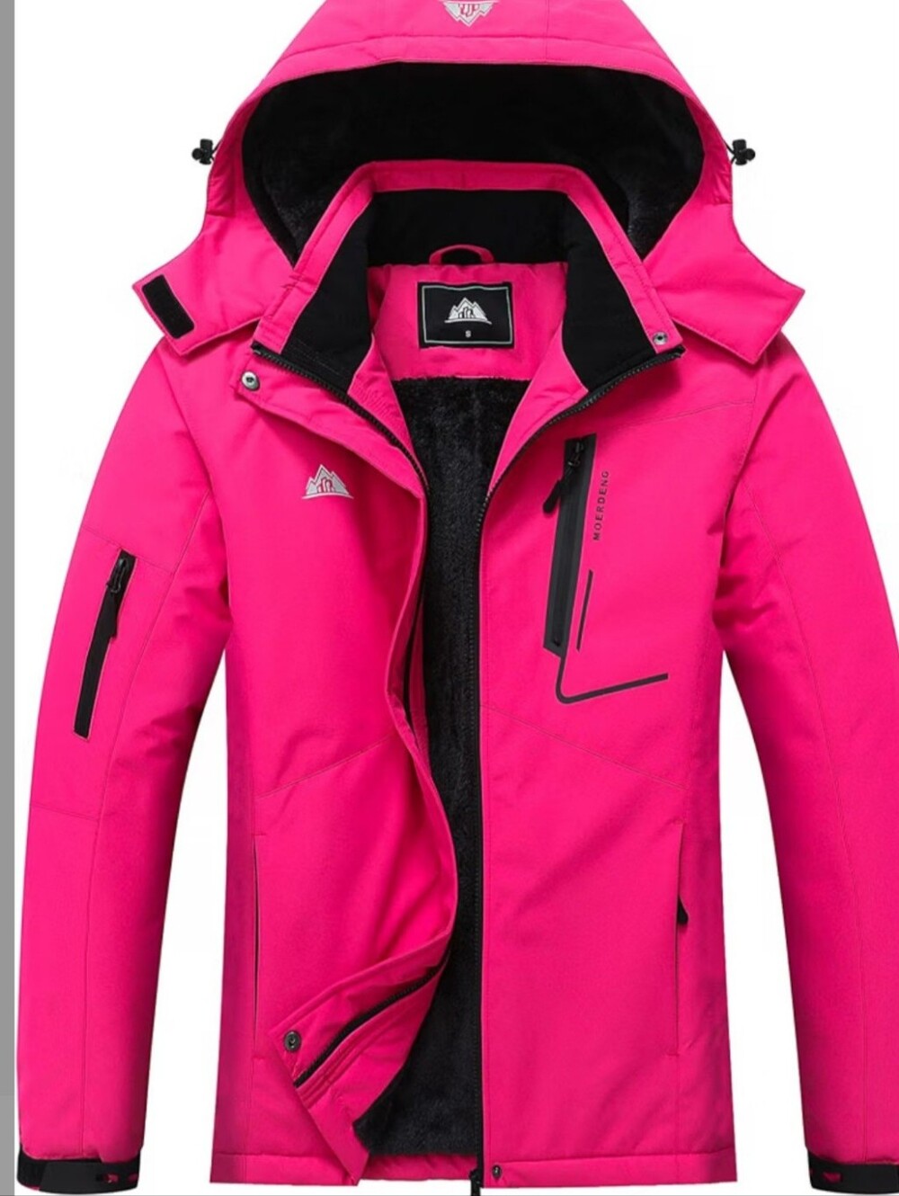 NWT!! Waterproof Fleece Lined Women's Hot Pink Hooded Winter Jacket. Size M
